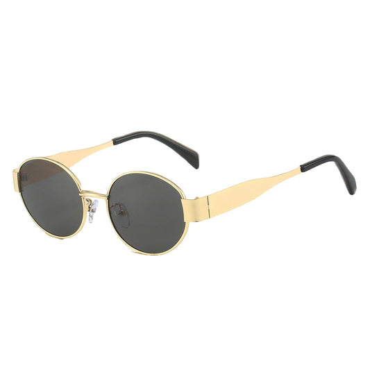 Oval Sunglasses Women's Metal Vintage Sunglasses
