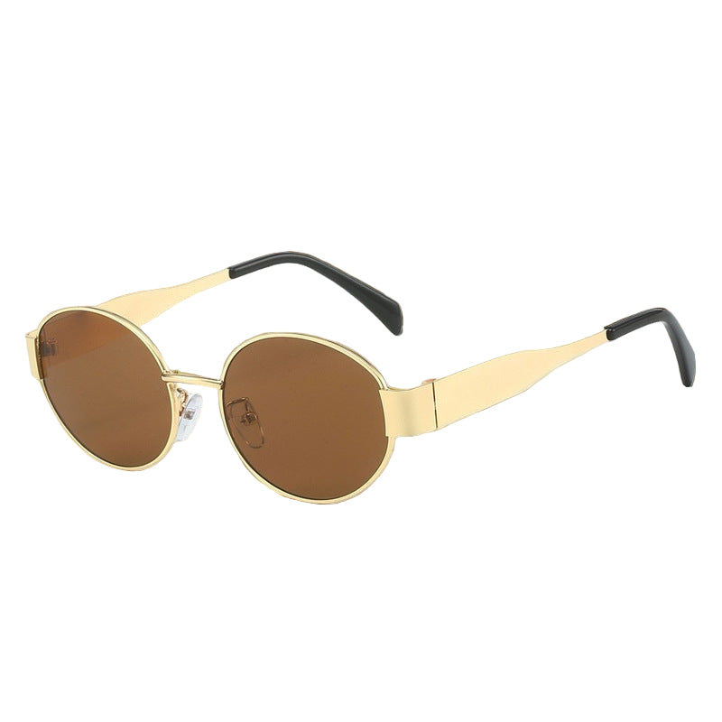 Oval Sunglasses Women's Metal Vintage Sunglasses